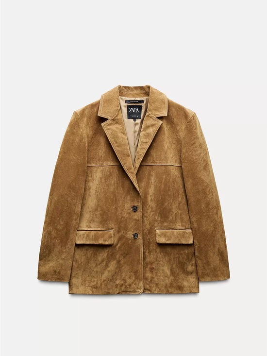 Zara Jackets & Blazers - ZARA Brown Suede Blazer Jacket
